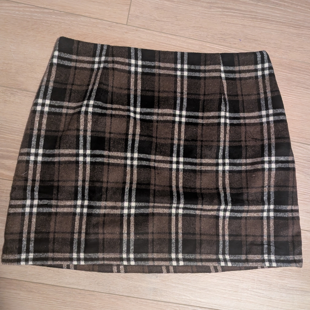 Plaid Brown Skirt